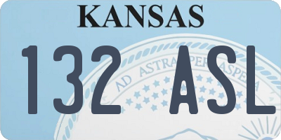 KS license plate 132ASL