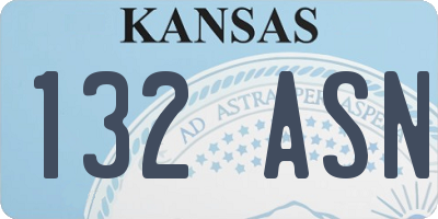 KS license plate 132ASN