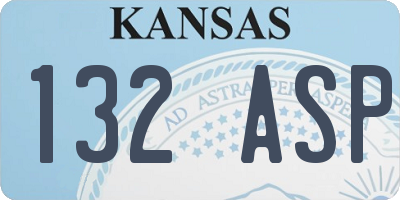 KS license plate 132ASP