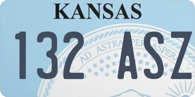 KS license plate 132ASZ