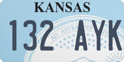 KS license plate 132AYK
