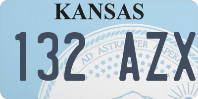 KS license plate 132AZX