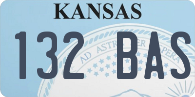 KS license plate 132BAS