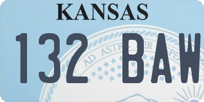 KS license plate 132BAW