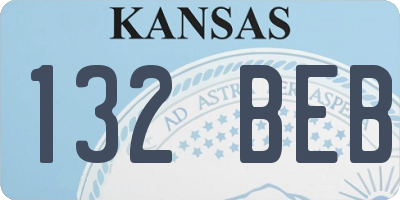 KS license plate 132BEB