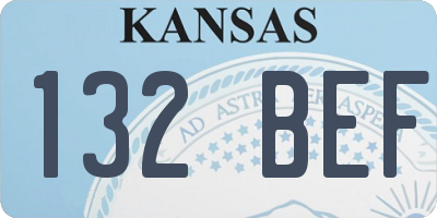 KS license plate 132BEF