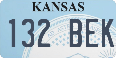 KS license plate 132BEK
