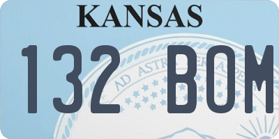 KS license plate 132BOM