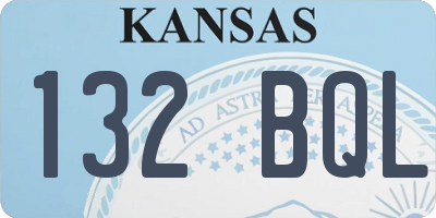 KS license plate 132BQL