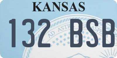 KS license plate 132BSB