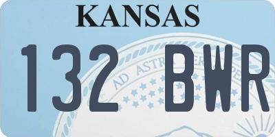 KS license plate 132BWR