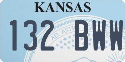 KS license plate 132BWW