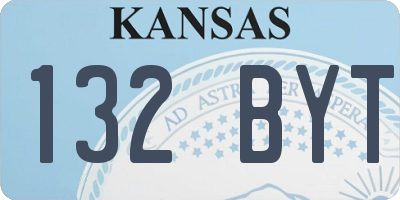 KS license plate 132BYT