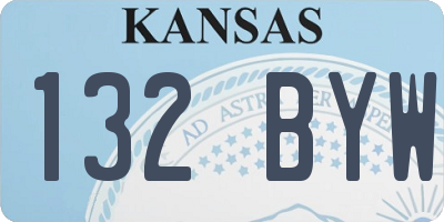 KS license plate 132BYW