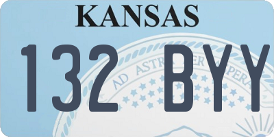 KS license plate 132BYY