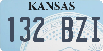 KS license plate 132BZI