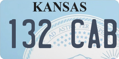 KS license plate 132CAB