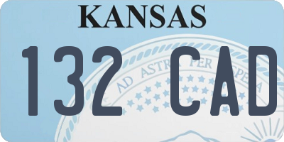 KS license plate 132CAD