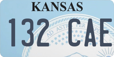 KS license plate 132CAE