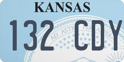 KS license plate 132CDY