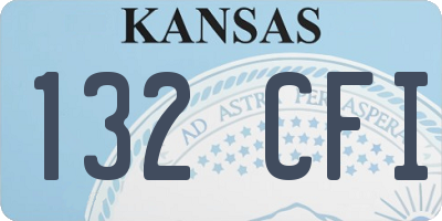 KS license plate 132CFI