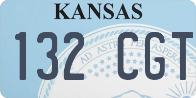 KS license plate 132CGT