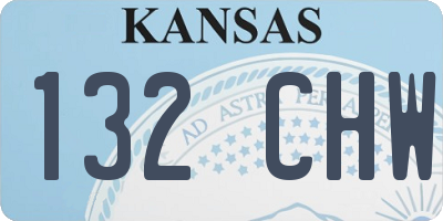 KS license plate 132CHW