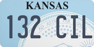 KS license plate 132CIL