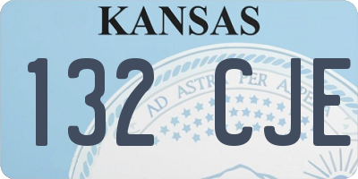 KS license plate 132CJE