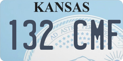 KS license plate 132CMF