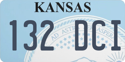 KS license plate 132DCI