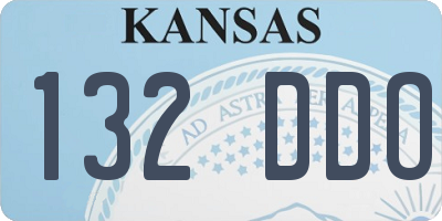 KS license plate 132DDO