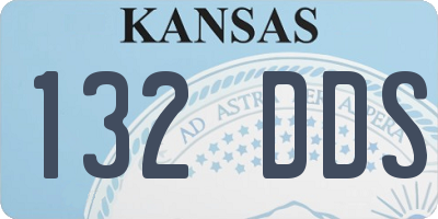 KS license plate 132DDS