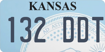 KS license plate 132DDT