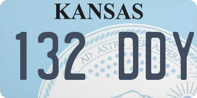 KS license plate 132DDY