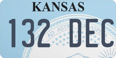 KS license plate 132DEC
