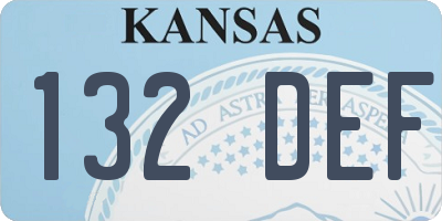 KS license plate 132DEF