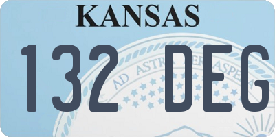 KS license plate 132DEG