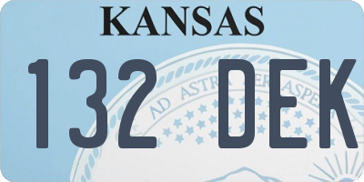 KS license plate 132DEK