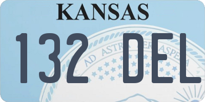 KS license plate 132DEL