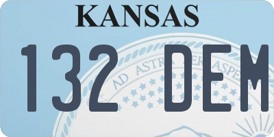 KS license plate 132DEM