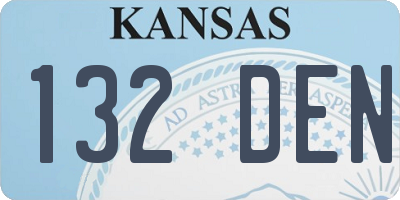 KS license plate 132DEN