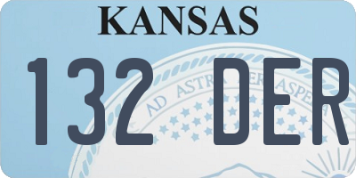 KS license plate 132DER