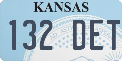 KS license plate 132DET