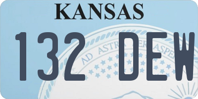 KS license plate 132DEW