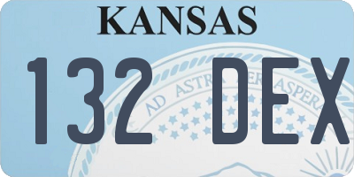 KS license plate 132DEX