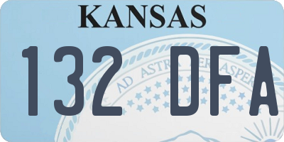 KS license plate 132DFA