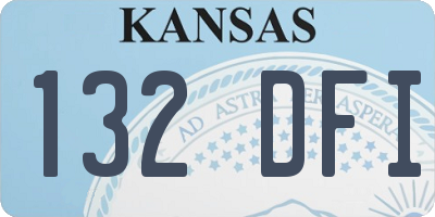 KS license plate 132DFI