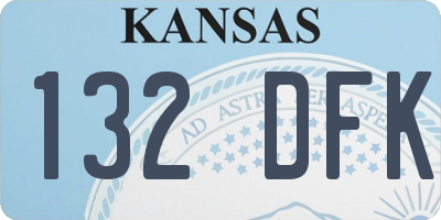 KS license plate 132DFK