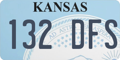 KS license plate 132DFS